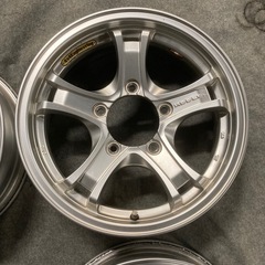 良品! weds キーラーフォース 16インチ 5.5J 6H-139.7 +22 シルバー 4本セット JB23 JB64 ジムニー KEELER FORCE ウェッズ の画像