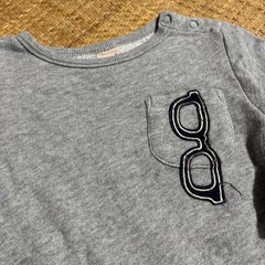 petit main プティマイン フェイクレイヤードトレーナー 80 グレーの画像