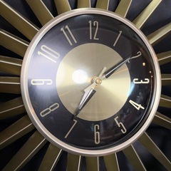 サンバースト壁掛け時計 ゴールド系 直径約60cm インテリアにの画像