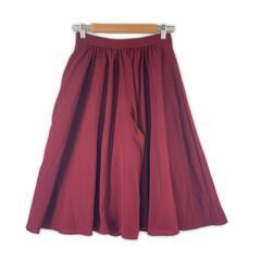 BLUE DE BRESSE ブルードブレス 無地 オールシーズン クロップドパンツ ポリエステル ワインレッド レディース 38【古着】【中古】の画像