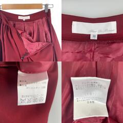 BLUE DE BRESSE ブルードブレス 無地 オールシーズン クロップドパンツ ポリエステル ワインレッド レディース 38【古着】【中古】の画像