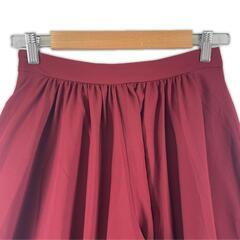 BLUE DE BRESSE ブルードブレス 無地 オールシーズン クロップドパンツ ポリエステル ワインレッド レディース 38【古着】【中古】の画像