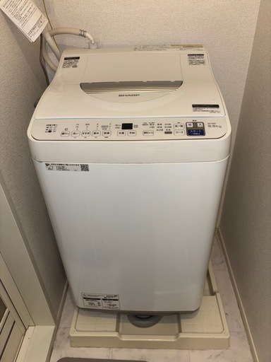 【保証期間有り】2022年製 洗濯機 SHARP 5.5kg ES-T5E9 全自動洗濯機（乾燥可能）