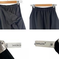 Saison de Papillon セゾンドパピヨン 無地 春夏 SS ロングスカート ポリエステル ブラック レディース M【古着】【中古】の画像