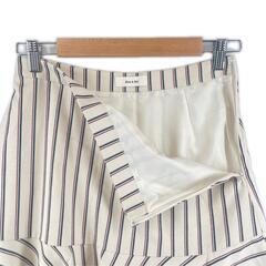 美品 Dan-a-di ダン・ア・ディ ストライプ オールシーズン スカート ポリエステル ベージュ レディース 38【古着】【中古】の画像