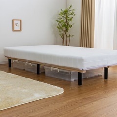 【お届け可】美品 ニトリ セミダブルベッド 脚付きボンネルコイルマットレスの画像