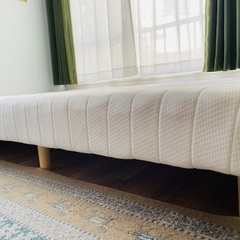 【お届け可】美品 ニトリ セミダブルベッド 脚付きボンネルコイルマットレスの画像