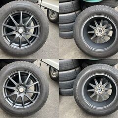 CX-5等にスタッドレスタイヤ＆アルミホイール４本セット 17インチ 7J 114.3/5H　タイヤ225/65R17の画像