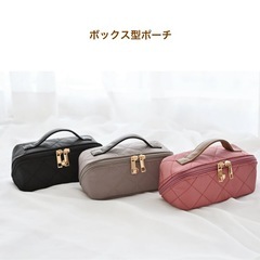 しまむら×MUMUコラボ＊ボックス型ポーチ 化粧ポーチ 小物入れ 見開き 中黒の画像