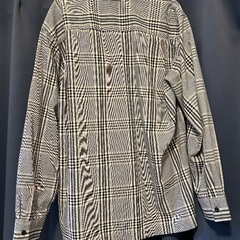 GUメンズシャツ　チェック黒白の画像