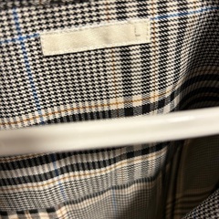 GUメンズシャツ　チェック黒白の画像