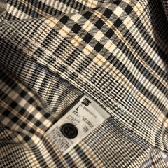 GUメンズシャツ　チェック黒白の画像