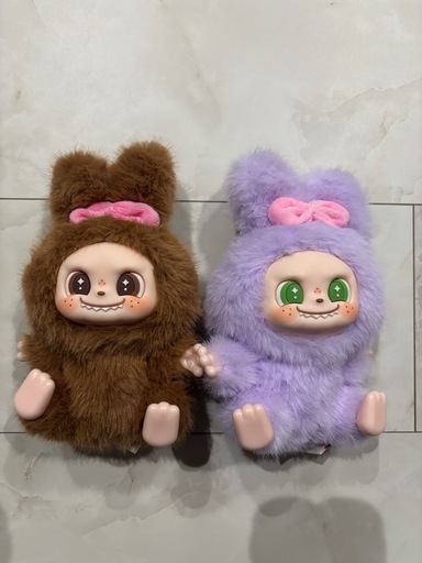 【極美品】二個セット Lulala ルララ ぬいぐるみキーホルダー 茶色 紫 美品