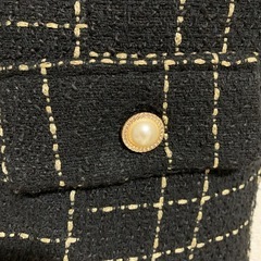 ジャンパースカート チェック  黒の画像