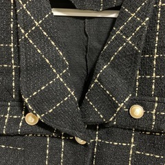 ジャンパースカート チェック  黒の画像