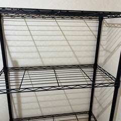 ブラック メタルラック 5段　しっかり収納　洗面所・キッチン・玄関にの画像