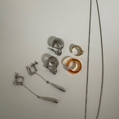 イヤリング、イヤーカフ、ネックレスセットの画像