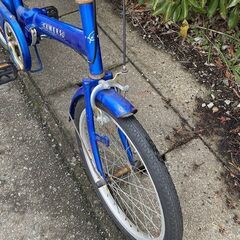 【点検/整備済】 20インチ 折り畳み 自転車 青の画像