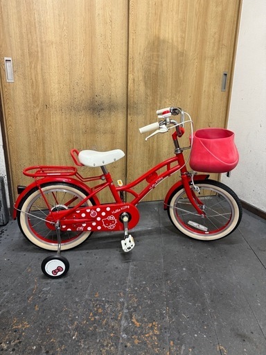 中古車　幼児用　ハローキティ　16インチ　美品 車 幼児用 ハローキティ 16インチ 美品