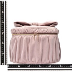 Francfranc ベロア リボン バニティポーチ L ピンク　フランフランの画像