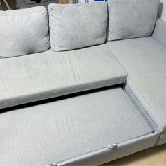 収納付カウチソファベッド(布張りタイプ)の画像