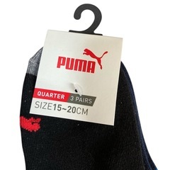 【新品タグ付き】PUMA 子供用 靴下 3足組 15-20cm クォーター丈の画像