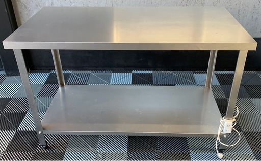 割引 ステンレス製2段作業テーブル 120cm 業務用ステンレス作業台