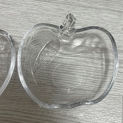曽我ガラス アップルサラダボウル 2個 クリア レトロの画像