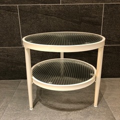 ローテーブル ガラステーブル センターテーブル ホワイト　サイドテーブル　幅45の画像