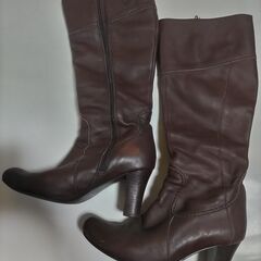 本革　ブーツ　ブラウン　23.5cm　アジャスターありの画像