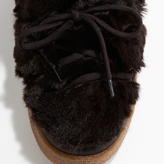 【美品】ファーブーツ ブラウン 裏地付 の画像