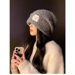 ニット帽グレーの画像