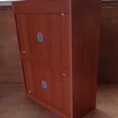 シューズラック 下駄箱 2段+小物入れ キャビネットの画像