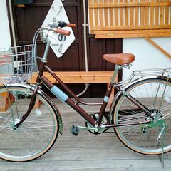 加古川　ソトのマ　ママチャリ　26インチ　外装６段変速　オートライト　中古美品の画像