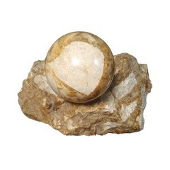 飾り石　天然石製　黄色　球体　丸石　置物　鑑賞石　オブジェの画像