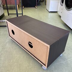 【リサイクルショップ ピカソ 小松原】📺🌟32インチ対応📺キャスター付きテレビボード／ダークブラウン🌟📺★6946★の画像