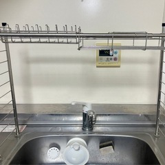 【12/16まで】ニトリ SUSシリーズ 伸縮シンク上ラック・ディッシュスタンド 2点セットの画像