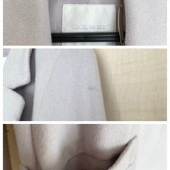 CECIL McBEE セシルマクビー ノーカラーコート グレー Mサイズの画像