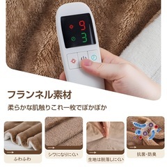 電気毛布 掛け敷き兼用 160*100CM 大判 ブランケット 丸洗可 ダニ退治の画像