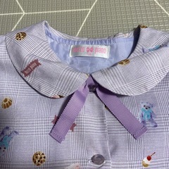 メゾピアノ　くまさん柄　長袖ワンピース　120cmの画像