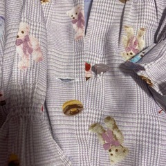 メゾピアノ　くまさん柄　長袖ワンピース　120cmの画像