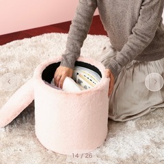 Francfranc ファー スツール イス 収納付きの画像