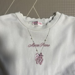 メゾピアノ　チェック柄　長袖ワンピース　120cmの画像