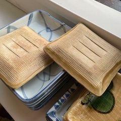 スクエア　☆☆　手描きの銘々皿　12x12cm　5枚セット　☆☆の画像