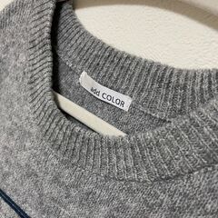 しまむら NONコラボ フロッキープリントニットプルオーバーの画像