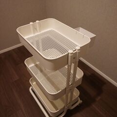 ニトリ 3段ワゴン（ホワイト）収納ワゴン キャスター付きの画像