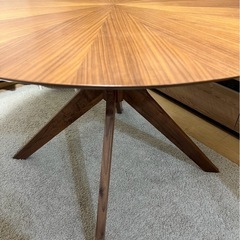 木製ダイニングテーブル 円形 110cmの画像