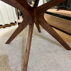 木製ダイニングテーブル 円形 110cmの画像