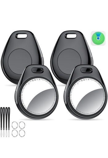 エアタグ 紛失防止タグ airtags (黒 4点セット) 割引 AirTag エアタグ