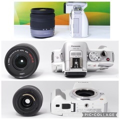 初心者おすすめ❤️スマホ転送❤️LUMIX DMC-G3 ホワイト レンズキット ミラーレスカメラの画像